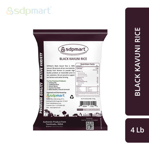 SDPMart Premium Black Kavuni Rice 4 LB - SDPMart