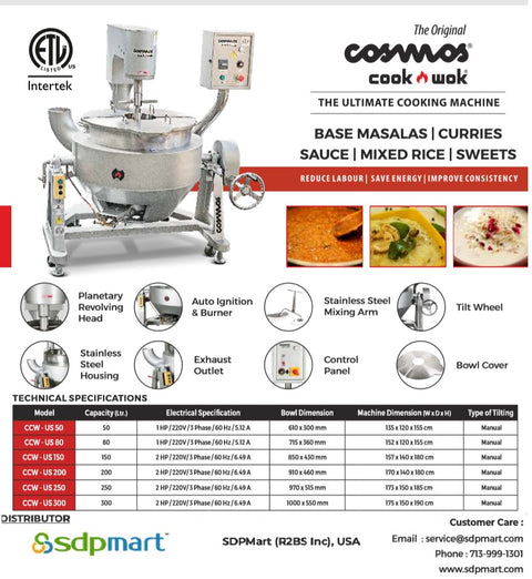 SDPMart COSMOS Cook Wok - 150 Ltr - SDPMart