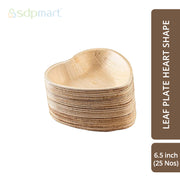 SDPMart Premium Palm Leaf Plate Heart 6.5 INCH - SDPMart