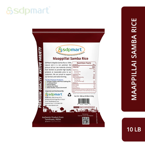 SDPMart Premium Maappillai Samba Rice 10 LB - SDPMart