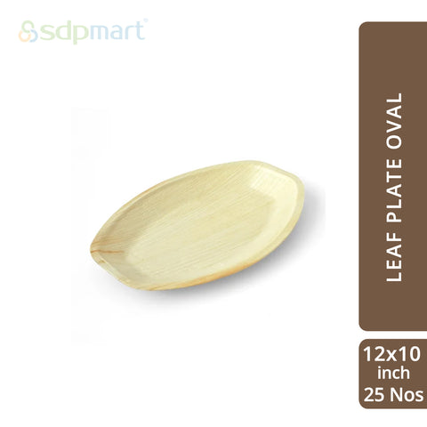 SDPMart Premium Palm Leaf Plate Oval 12X10 INCH - SDPMart