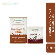 COMBO  02 - SDPMart Premium Virgin Groundnut Oil 5 Liter & Sesame Oil 2 Liter - SDPMart
