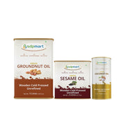 COMBO 04 -  SDPMart Premium Virgin  Groundnut Oil 5 Liter & Sesame Oil 2 Liter & Coconut Oil 1 Liter - SDPMart