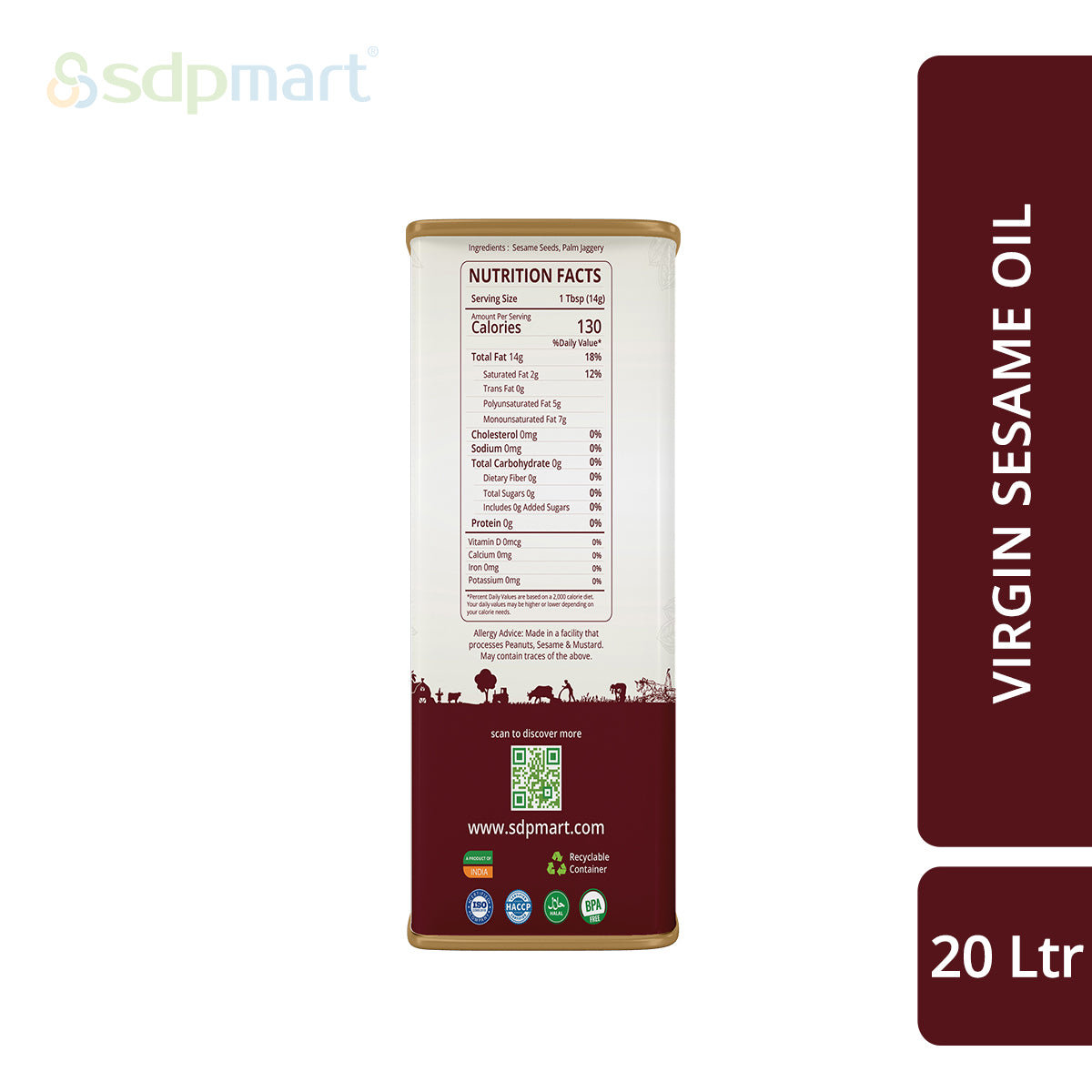 SDPMart Premium Virgin Chekku Sesame Oil