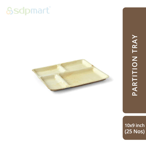 SDPMart Premium Palm Leaf Plate Partition 10X9 INCH U2L2 - SDPMart