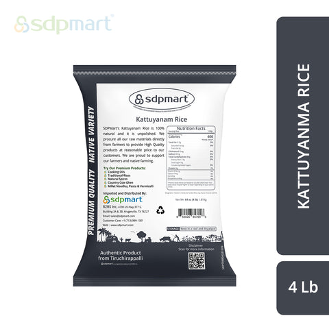 SDPMart Premium Kattuyanam Rice 4 LB - SDPMart
