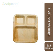 SDPMart Premium Palm Leaf Plate Partition 9X8 INCH U2L1 - SDPMart