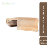 SDPMart Premium Palm Leaf Plate Rectangle Tray 12 INCH - SDPMart
