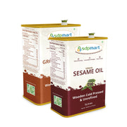 10 Liter Combo Pack | SDPMart Cold pressed virgin sesame oil & Peanut Oil - SDPMart